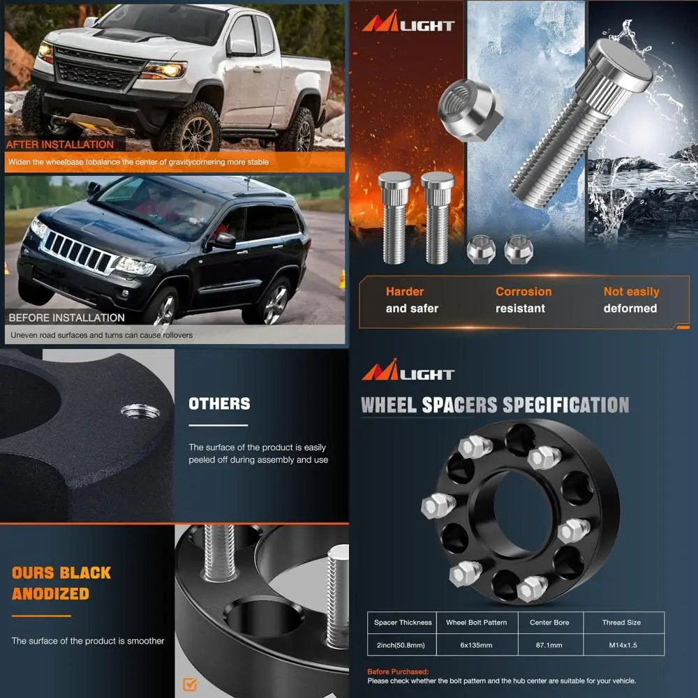 

Проставки для колес Nilight F150 6x135, 2-дюймовая ступичная проставка для колес для Ford F150 Expedition 2015 2016 2017 2018 2019 2020 2021 2022