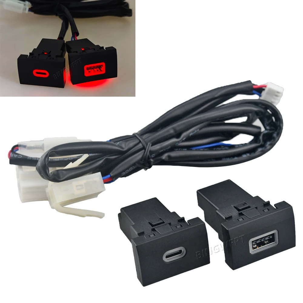 Red Light Car Quick Charger QC3.0 USB Interface Socket For Cell Phone Charger For VW Polo 2011 2012 2013