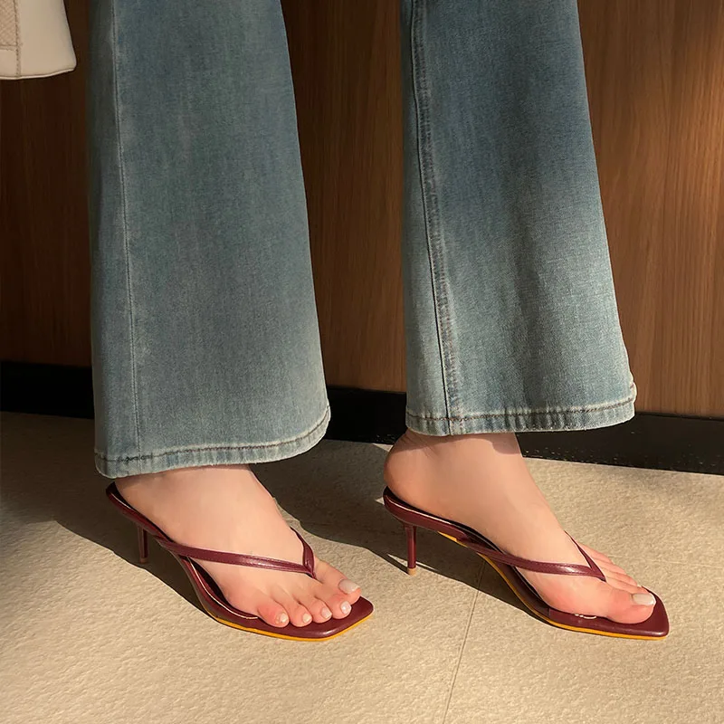 جديد 2026 الربيع الصيف الشاطئ الإناث رقيقة الكعوب الشرائح الصنادل أحذية السيدات موضة النساء مضخات الوجه يتخبط الكعوب أحذية مفتوحة