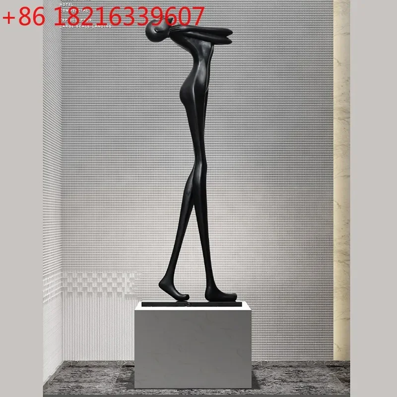 Welcome figure sculpture hotel lobby sales department window creative decoration floor-to-ceiling ornament