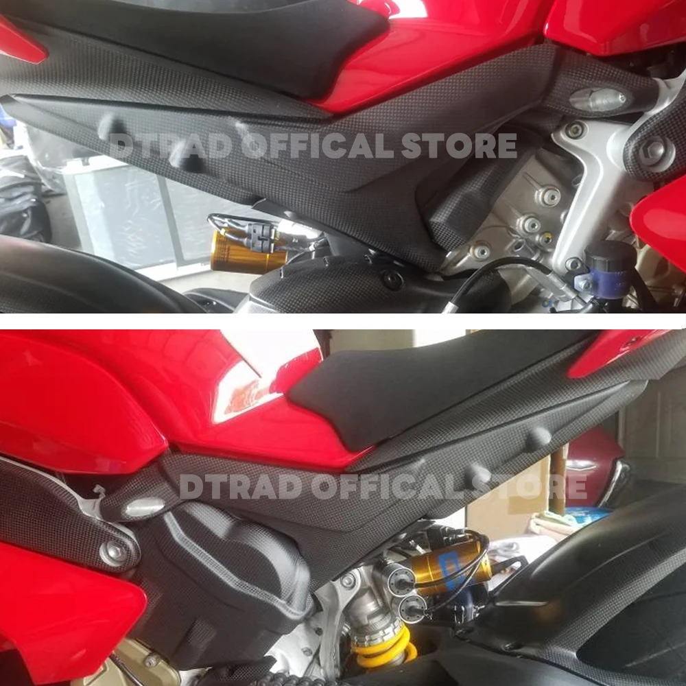 Subframe Cover Matte/Gloss New For DUCATI Panigale V4 V4S V4R 2018-2023 2024 Carbon Fiber Sub-Frame Covers Underseat Side Panels