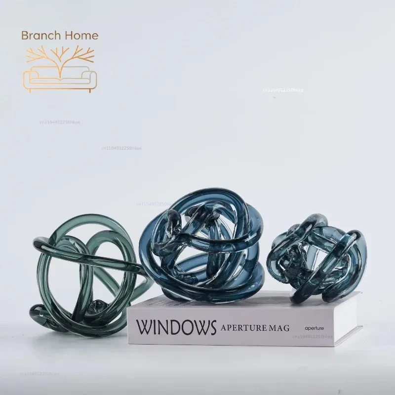 Home Accessories Abstract Glass Ornaments Art Sculpture Statue Living Room Decorations Crafts Figurines Miniatures Exhibits Gift