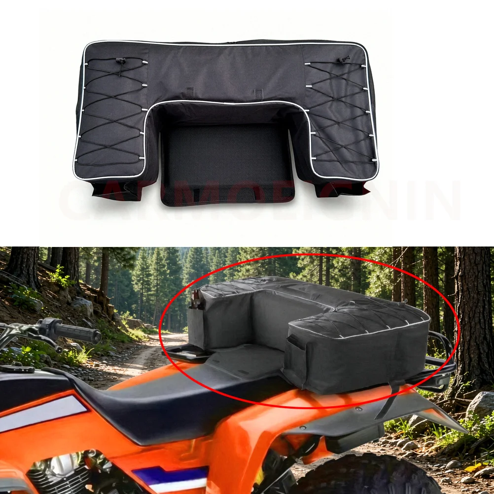 Heavy Duty Waterproof ATV Cargo Bag Motorcycle Tail Saddlebag Oxford Cloth Storage Box For Cfmoto Yamaha Can-Am Polaris Suzuki