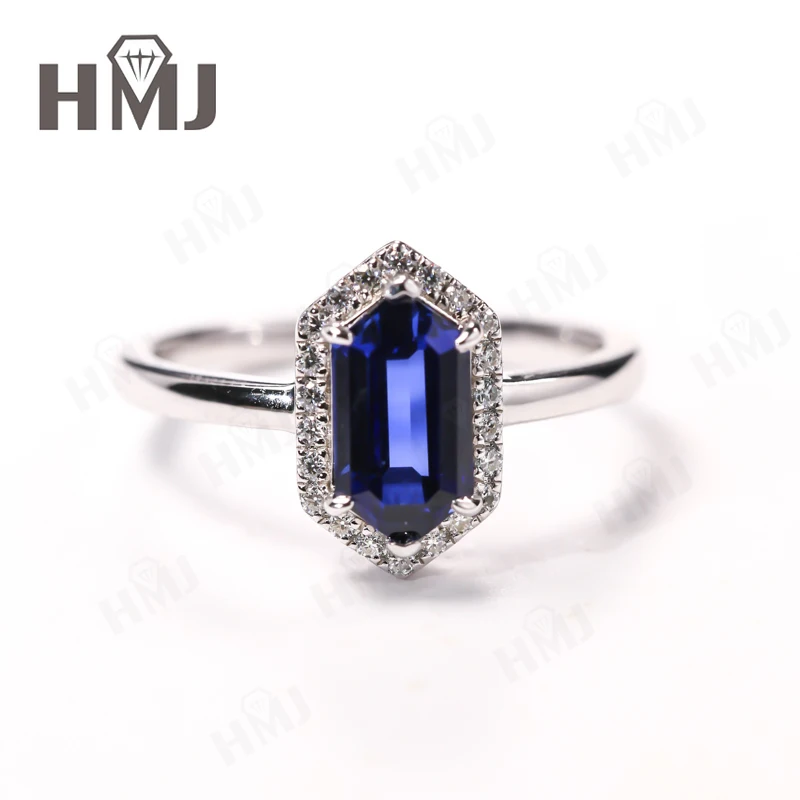 

Шестигранное кольцо Муассанит Рубин Сапфир Стерлинговое серебро 925 пробы Предложение Обручальное кольцо ​ украшения для женщин, рождественские подарки на День Благодарения