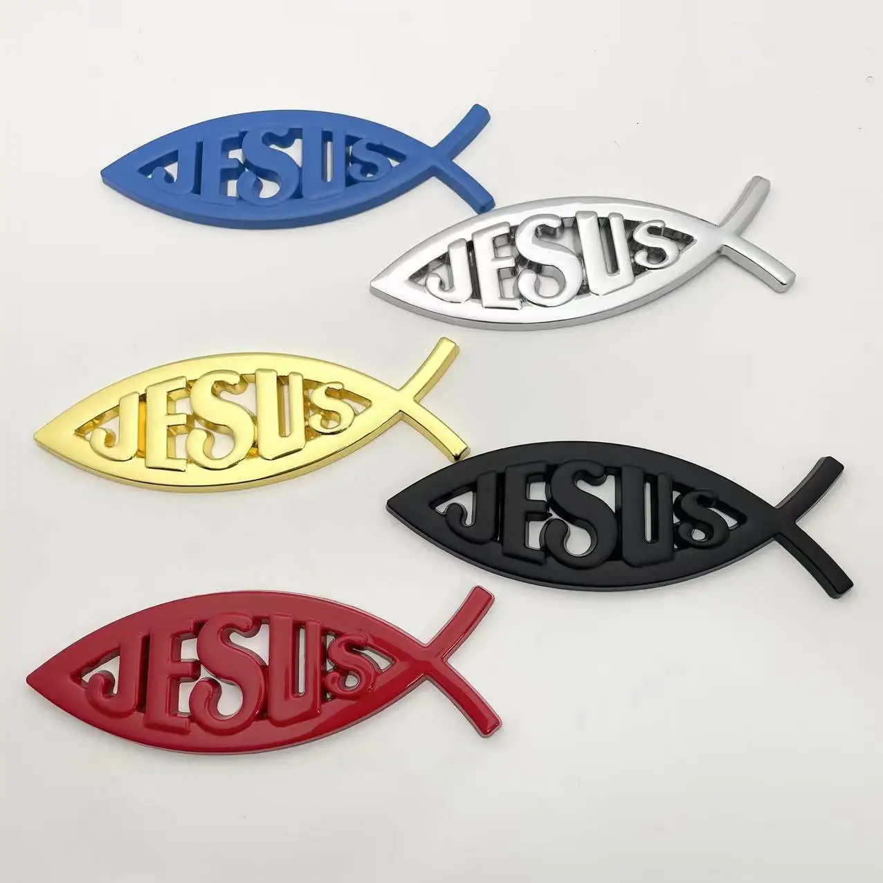 

Jesus Fish Car Decal Jesus Fish Emblem Metal Decal Car Window Sticker Christian Bumper Stickers Religious Reusable Car