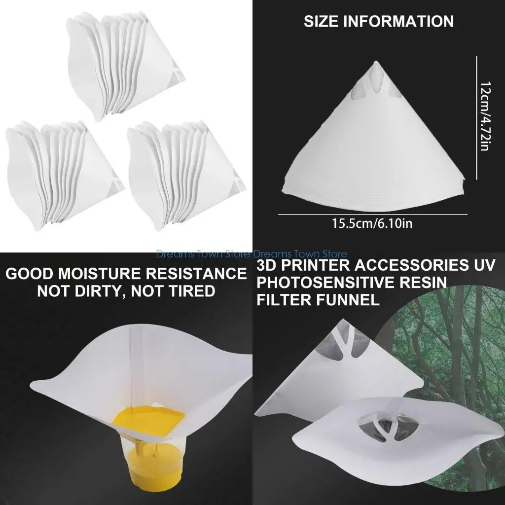 

HX6A Photo Curing Printer Accessories Paper Filter LCD DLP Resin Thicker Paper Filter Funnel Mesh Disposable