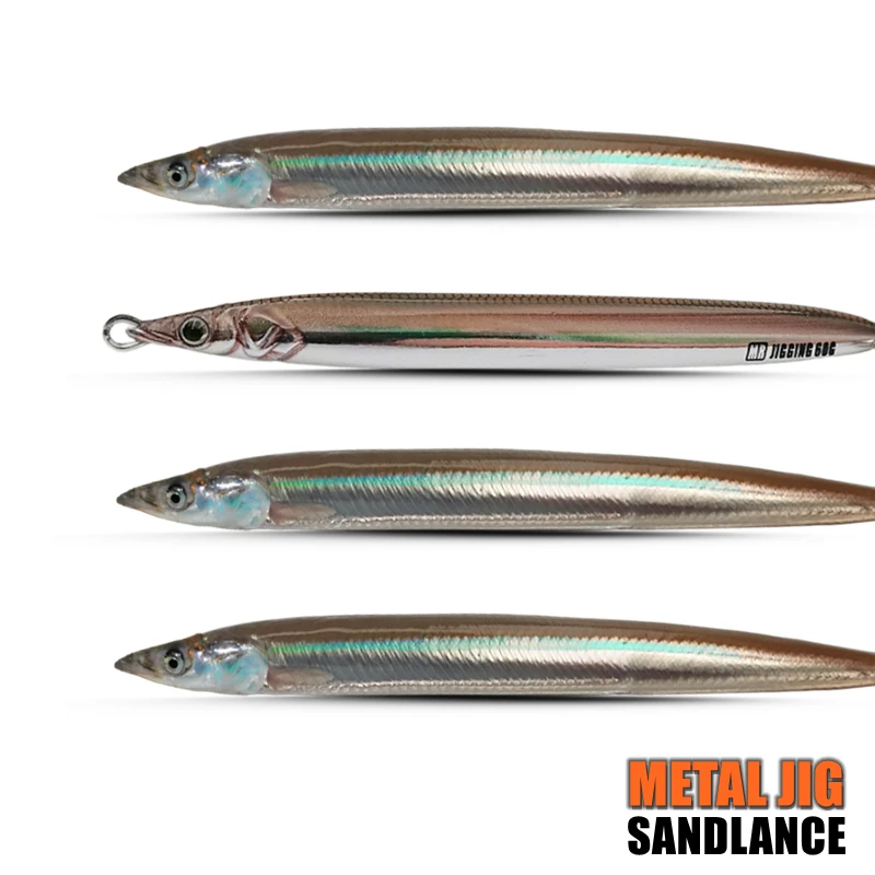 Mr JigginG 생체 모방 샌들랜스 메탈 지그 30g 40g 60g 80g 100g 120g 스페인 고등어 루어 카츠오 패스트 헤어테일 낚시 미끼