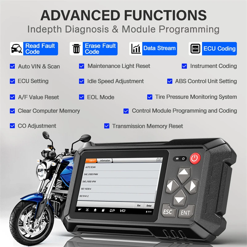 Moto100 Scanner Diagnostic Tool Maintenance Light Reset Us Version