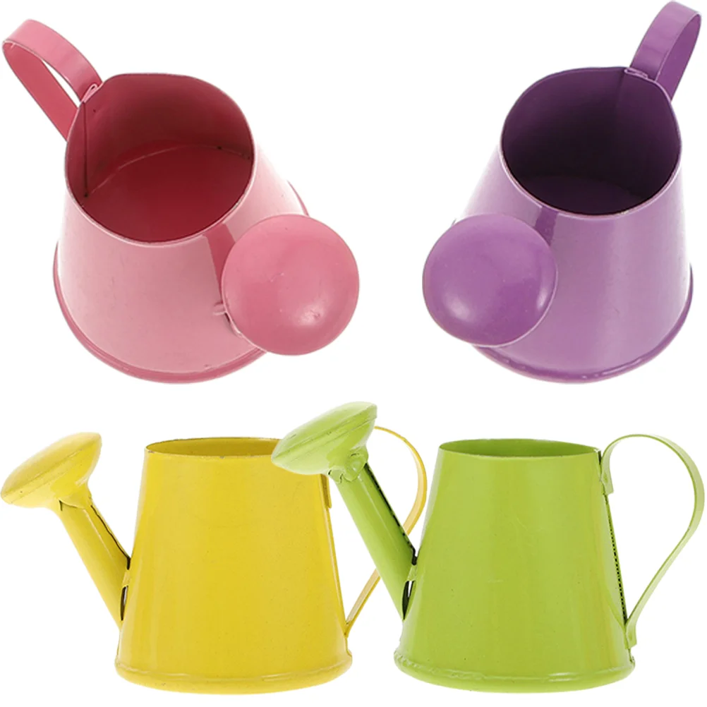 

4 pcs Small Watering Cans Plant Watering Can Flower Watering Kettle for Kids small watering kettle small metal watering can