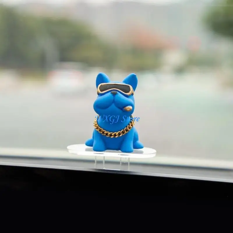 

37JE Car Decorative Figurine Dashboard Dog Decor Ornament Cartoon Sliding Skateboard Dog Decor Auto Interior Decoration