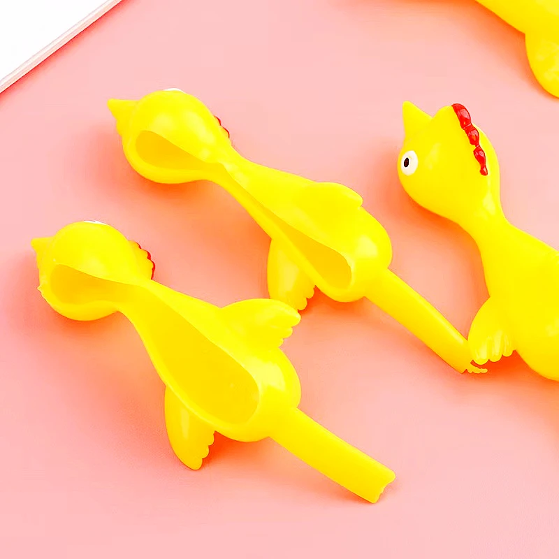 10PC Mini Yellow Sticky Finger Catapult Chicken Shooting Toy Boys Girls Gifts Children\'s Day Birthday Party Gifts Pinata Filling