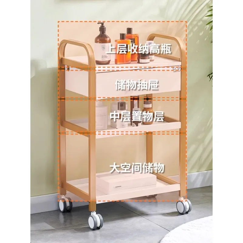 Beauty cart trolley beauty salon special tattoo embroidery SPA multi-functional nail tool cart storage mobile rack