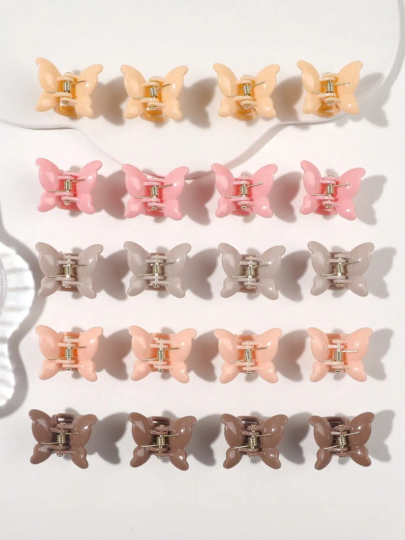 20 Packungen sortierte Haarspangen in Macaron-Farben mit Schmetterlingsmotiv, schöne Mini-Schmetterlings-Haarspangen, niedliche Sommer-Haaraccessoires für Frauen und Mädchen – Detail 2