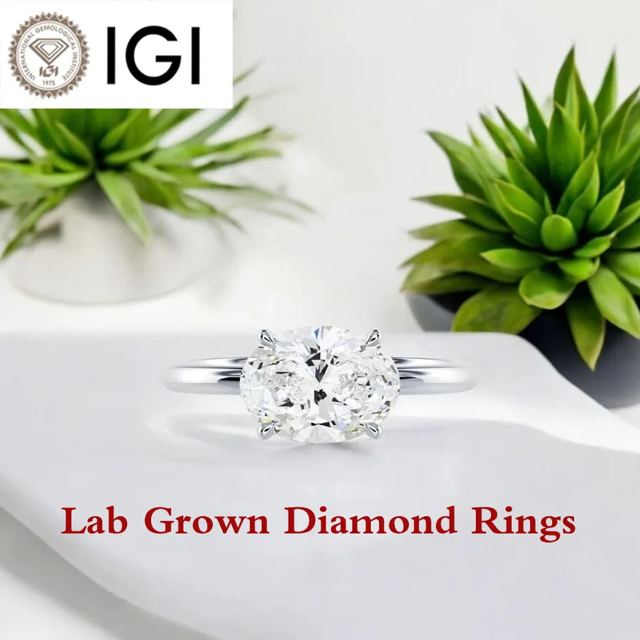 

Oval Cut 1.00 Ct DEF Color VS VVS Clarity Lab Grown Diamond CVD HPHT IGI Certificate Platinum 950 Engagement Ring For Women