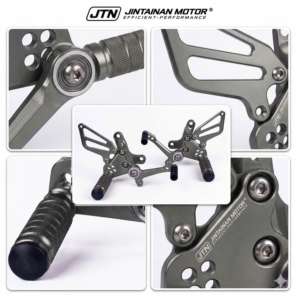 Adjustable Motorcycle CNC Aluminum Rearset Footrest Pegs Assembly Fit for Ducati 848 EVO 1098 1198 R/S Racing Foot Control Pedal