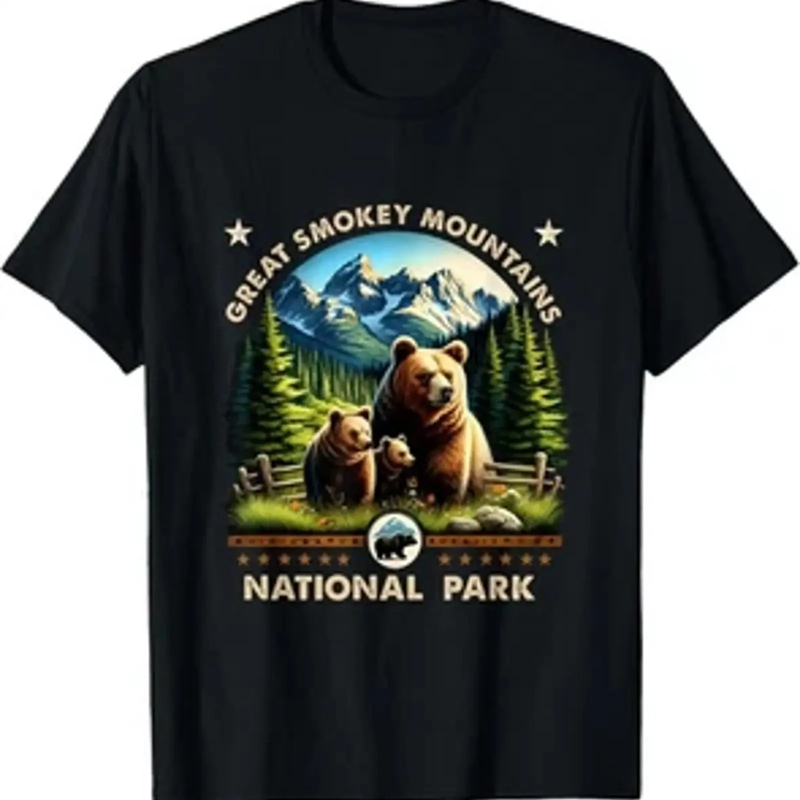 Great Smokey Mountains National Park Black Bear Mother T Shirt vintage Washed Stretched Breathable Stylish