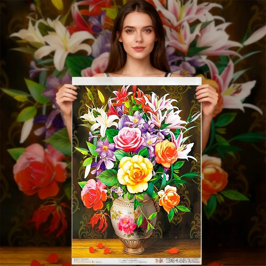 

2026 New style Embroidery Cross Stitch Flower landscape Diy Cross Stitch Set Cross Stitch Complete Kit Punch Needle Arts & Craft