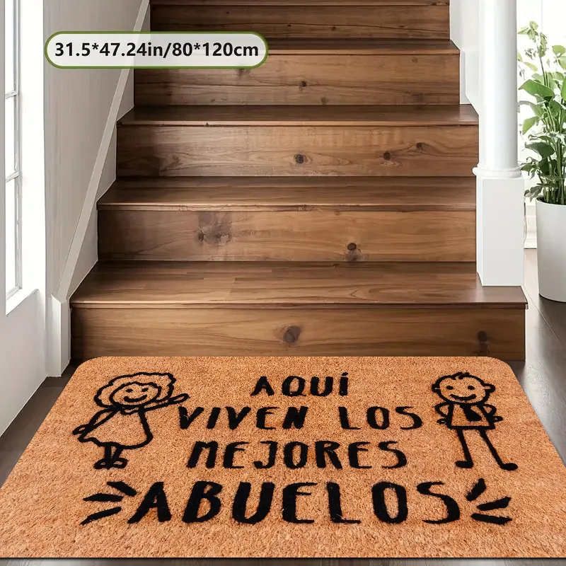 

Spanish Mejores Abuelos Flannel Doormat, Non-Slip Absorbent Kitchen Bathroom Rug, Waterproof Entry Mat, Family Home Gift