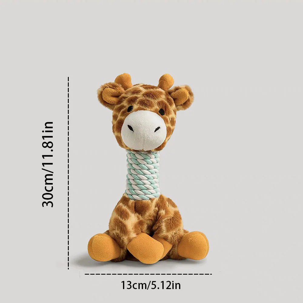 Giraffen- und Waschbär-Hundespielzeug – Quietschendes Haustierspielzeug aus Baumwollseil, langlebiges Kauspielzeug für Molar Langeweile,