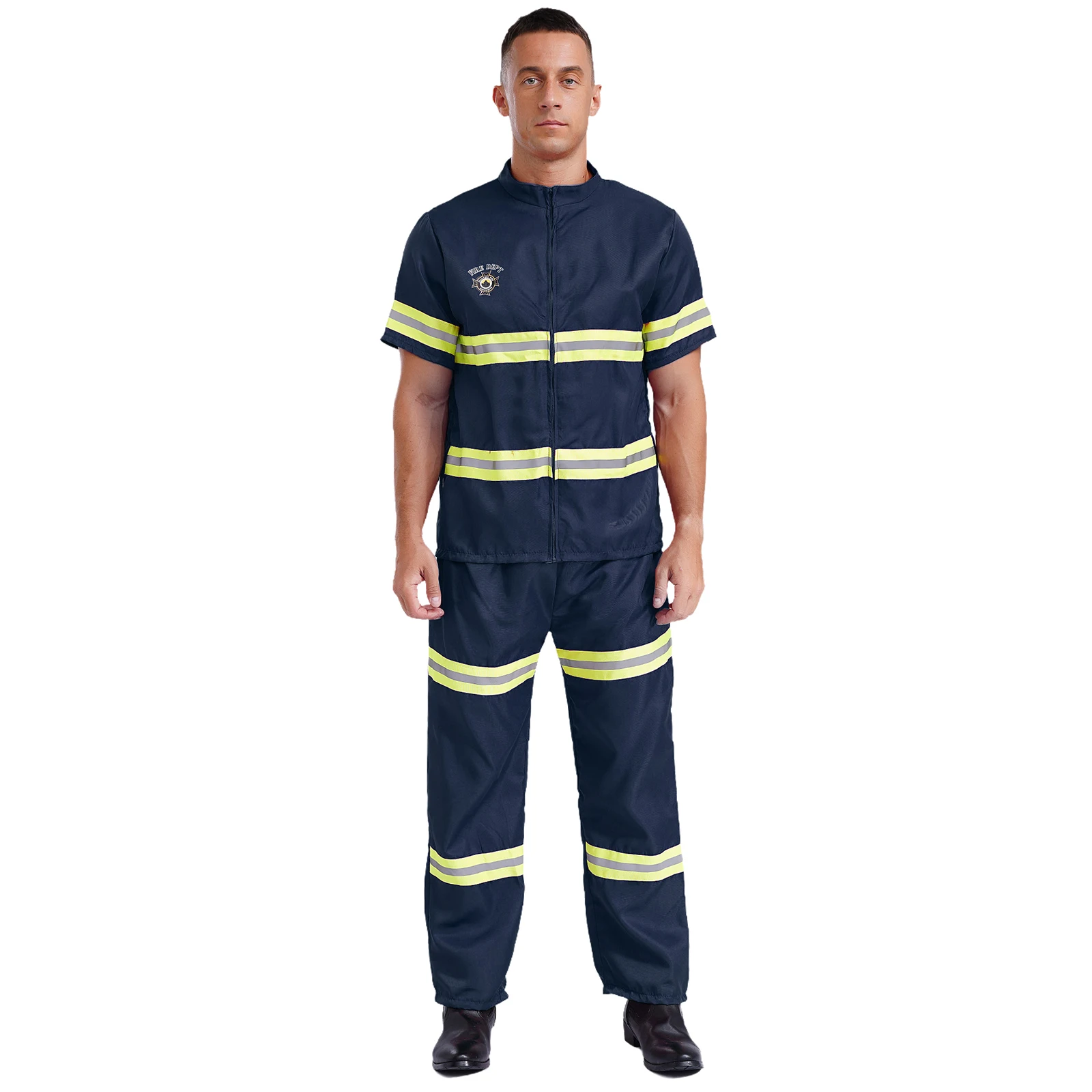 Costumes de pompier imbibés de feu pour hommes, uniformes d'Halloween, Sam le pompier, costume de cosplay de police, vêtements de travail, habillage de jeu