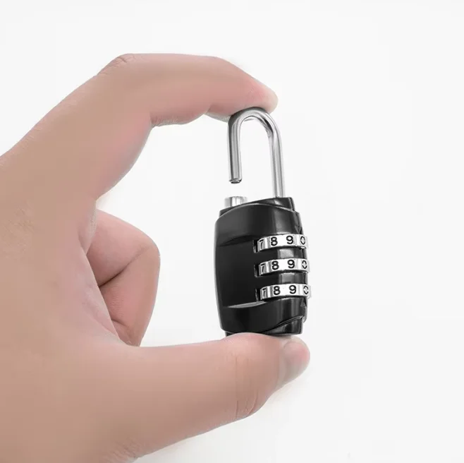 Mini Aluminum Alloy Combination Padlock with 3-Digit Number Password Resettable Lock for Traveling Bag And Door