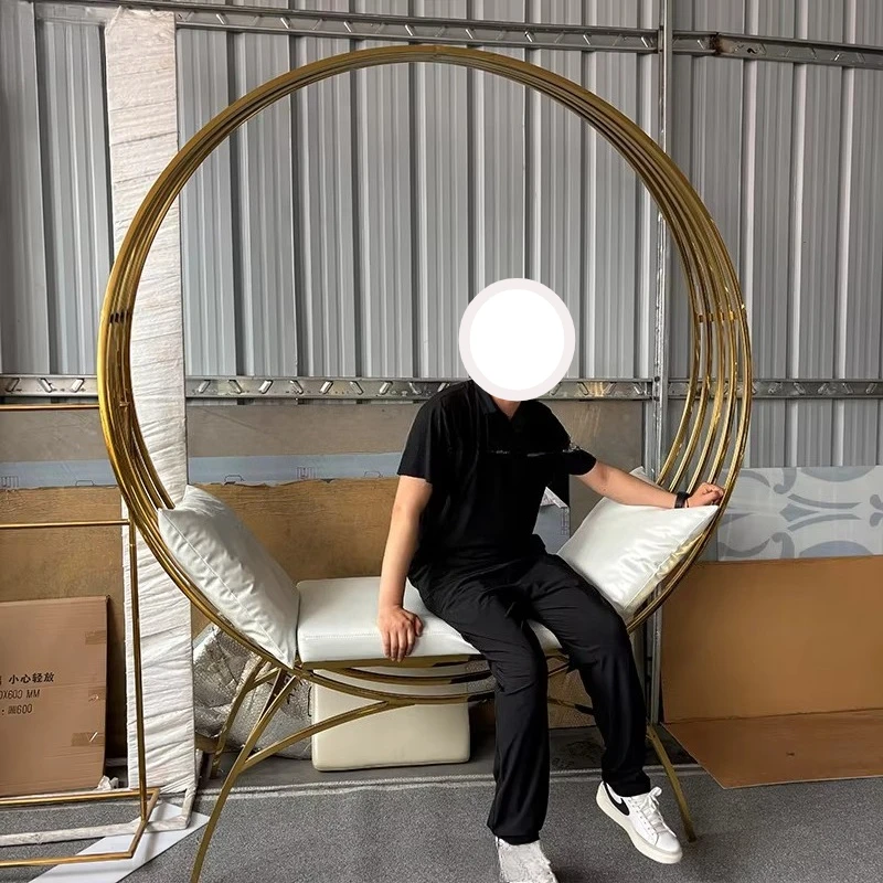 

Best Seller Wedding Stage Round Sofa White Sofa Chair Event Decoration
