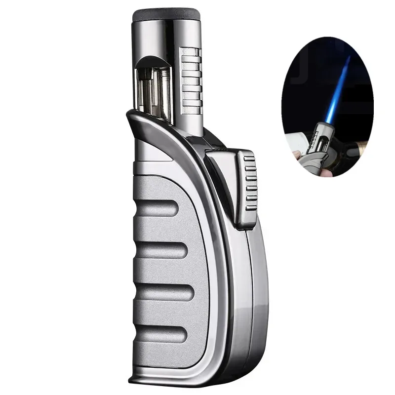 

New Zhongbang ZB315 Gas Lighter Inflatable Windproof Metal Cigar Lighter Blue Flame Direct Spray Moxibustion Lighter Small Tool