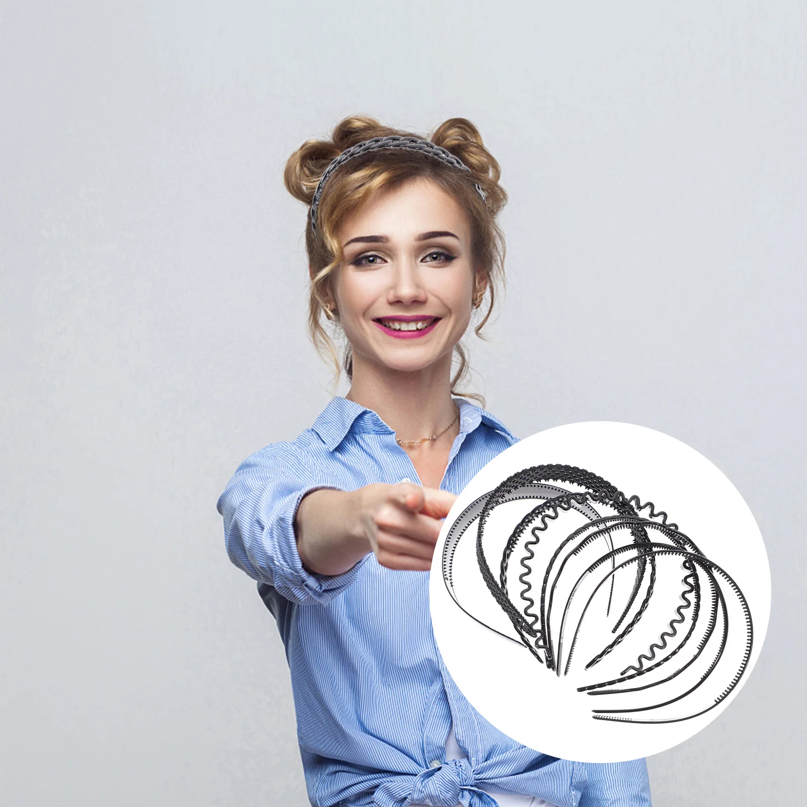 

8Pcs High Quality Plastic Hairband Set Non-Slip Unisex Sports Headwear For Daily Life
