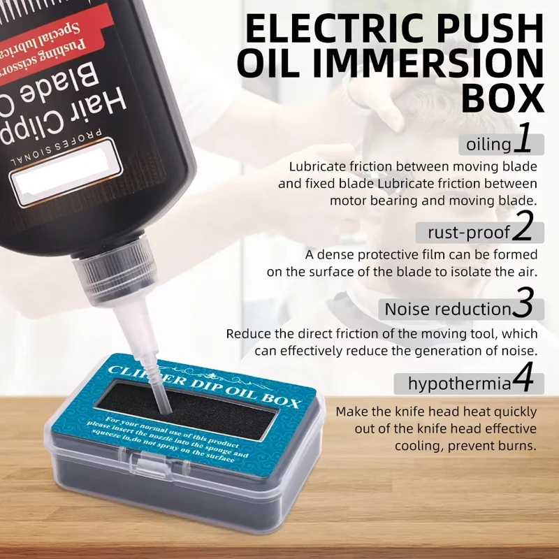 Lubricating Clipper Oil Box For Hair Blade Oil Blade Rust Prevention Protection Repair Electric Push Barbershop Oil Storage Box