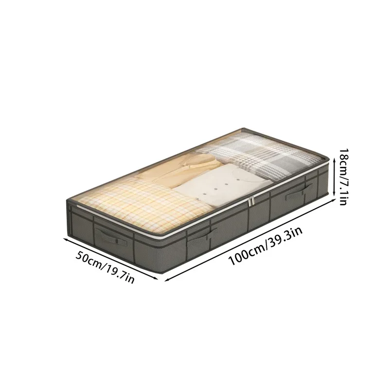 1/2PCS Foldable Non-Woven Bed Bottom Storage Bag Large Capacity Clothing Blanket Storage Bag Tidy Bedroom Closet Dust Space Save view 6