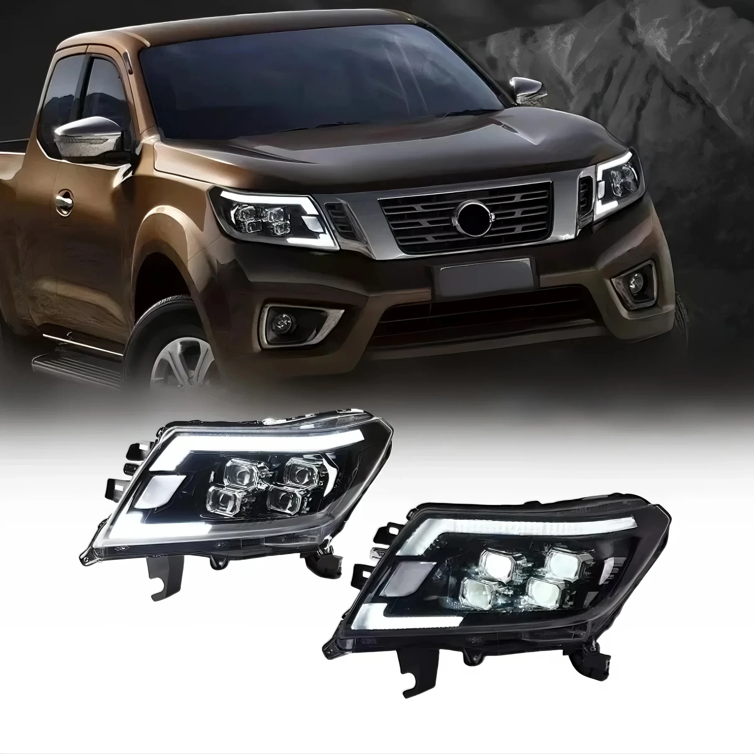 

Передние светодиодные фары DRL для Nissan Navara NP300 D40 D23 2014-2022 последовательный динамический указатель поворота