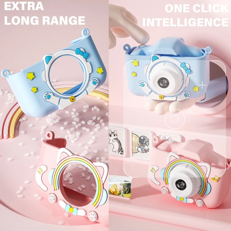Appareil photo numérique à double objectif pour enfants, haute définition, enregistreur vidéo, transfert de données, dessin animé, animal, 1 ensemble