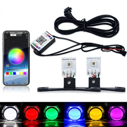 Car Led Devil Eye LED Bluetooth-compatible APP RGB Demon Evil Eyes DRL 2.5 Headlights Motorcycle Mini Projector Lens Accessories