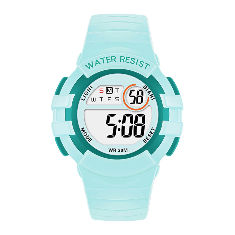 Orologio per bambini Orologio da polso da 50 m Orologio da polso digitale luminoso per bambini in Tpu per ragazzi e ragazze Azzurro