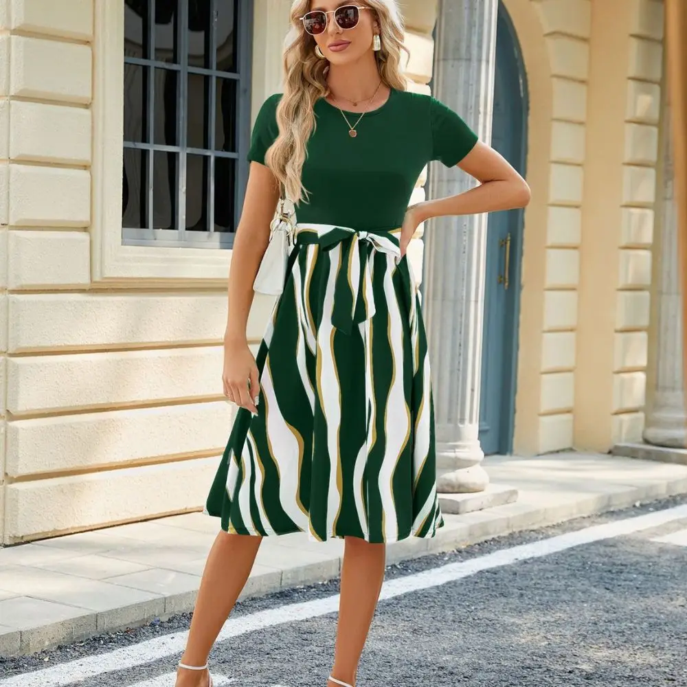 

Summer Clothes Women 2024 Vestido Verde Casuales Vacation Dresses Vestidos Elegante Mujer Soltinhos Femininos Midi Robe Dress