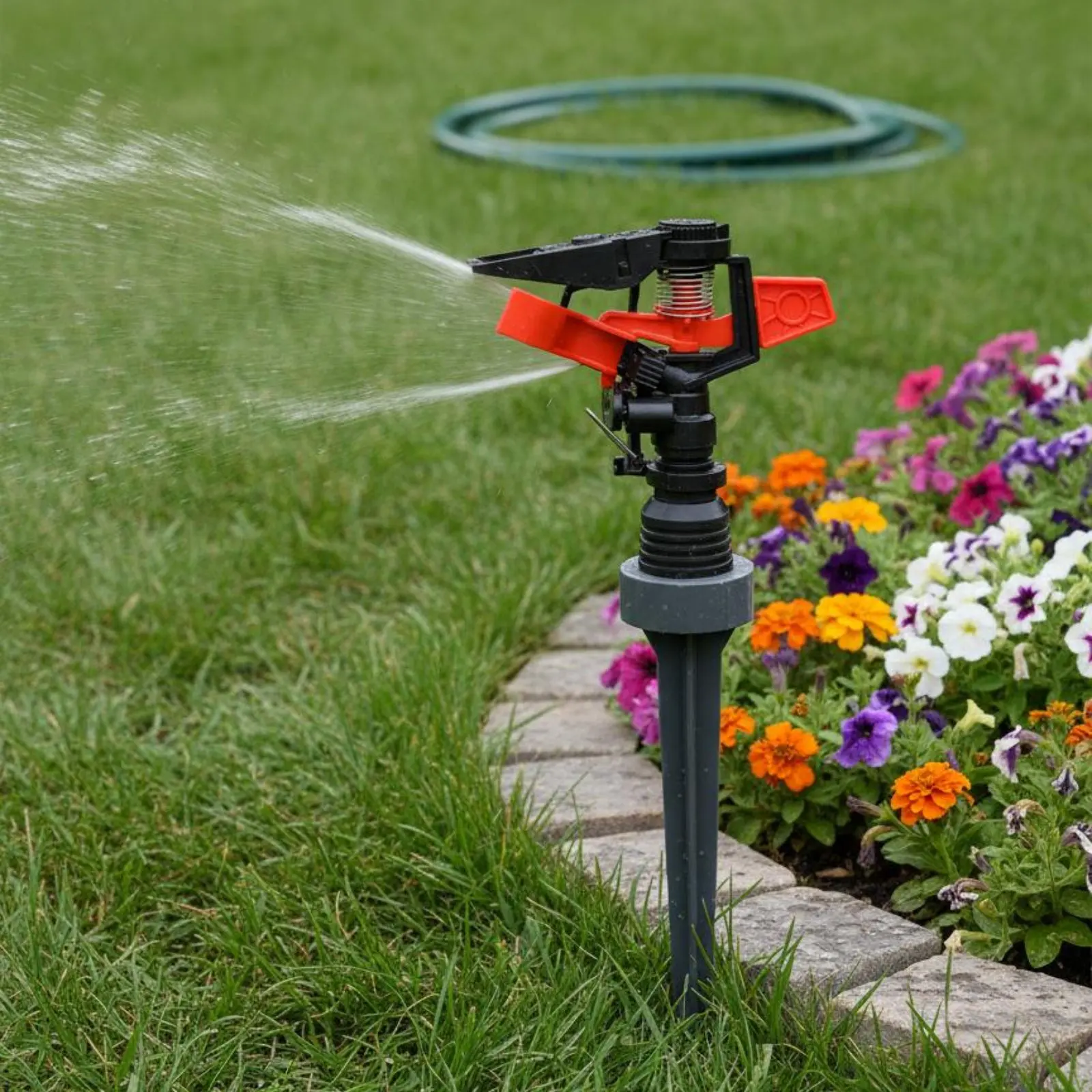 Pivoting Bar Sprinkler Even Water Distribution Adjustable Pivoting Spray Head Plastic Spray Sprinkler Wide Coverage Long Range view 2
