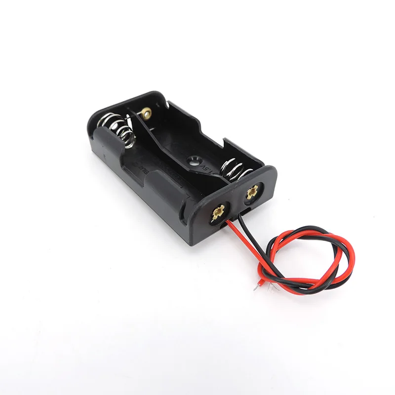 1 2 3 4 Slots ports AA 18650 1.5v 3.7v Power Battery Storage Leads Case Box Holder Leads Wire black for repair tools Black L1