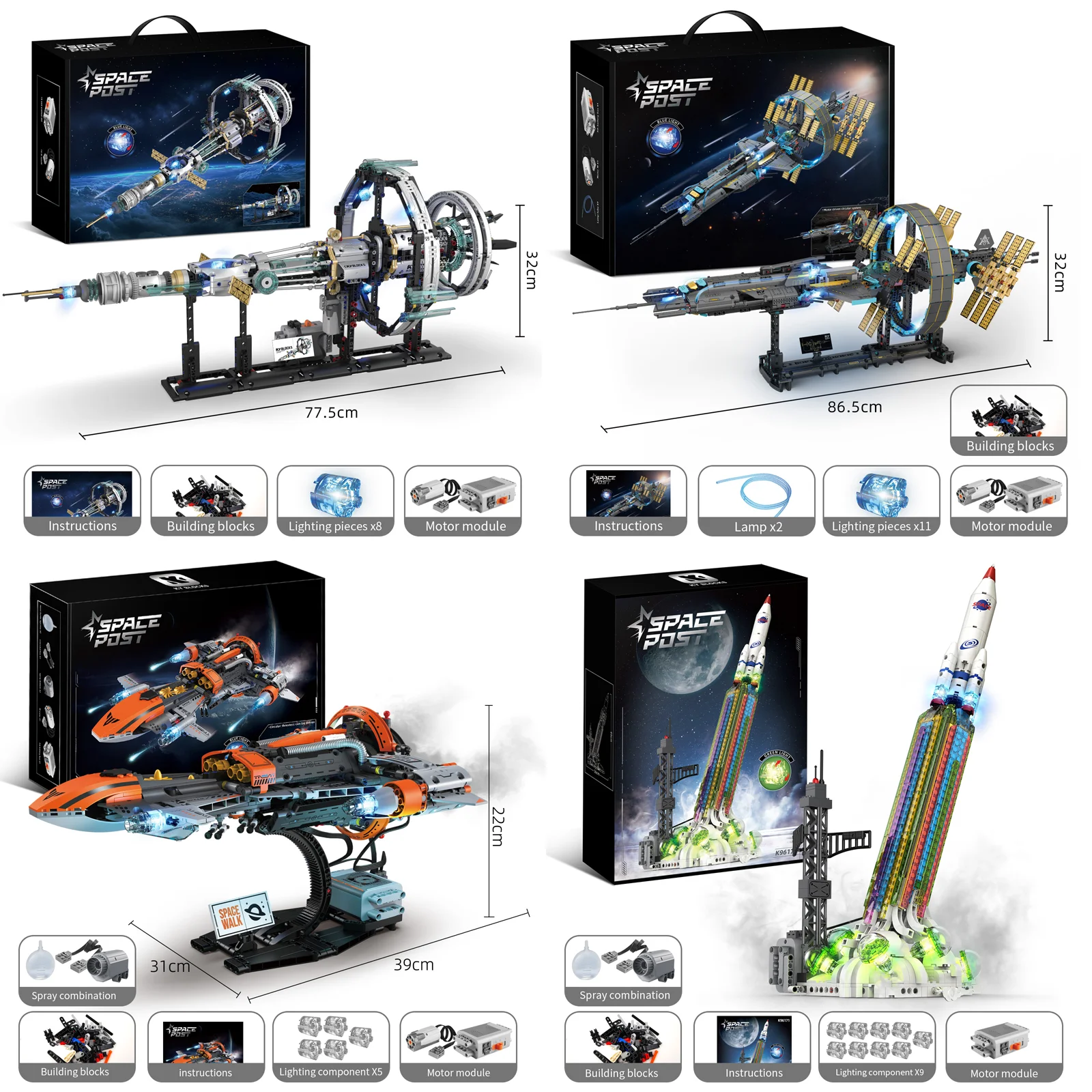 

Строительные блоки серии Space, космическая станция, космический корабль, сборка модели суперракета, детские космические игрушки и подарки своими руками