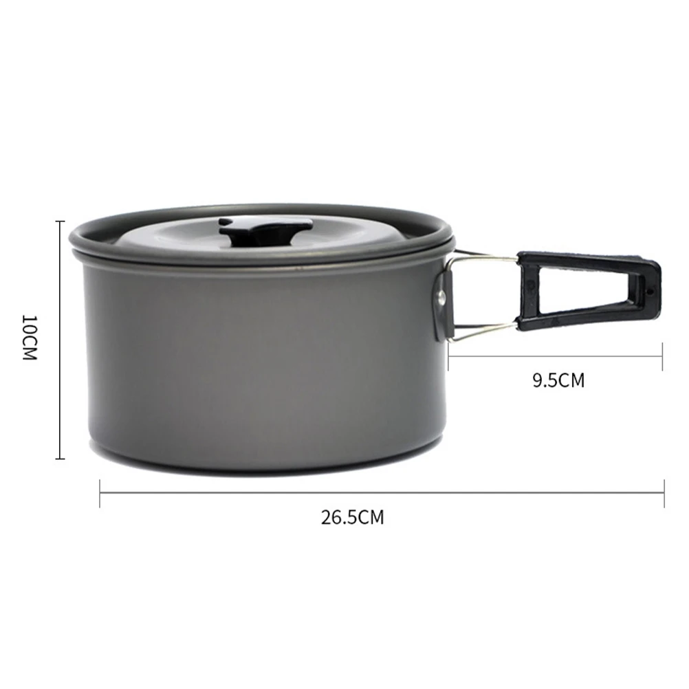 

1Set Non-Stick Outdoor Cooking Pot Lightweight Foldable Tableware Durable Hiking Camping Cookware Portable Picnic Tool