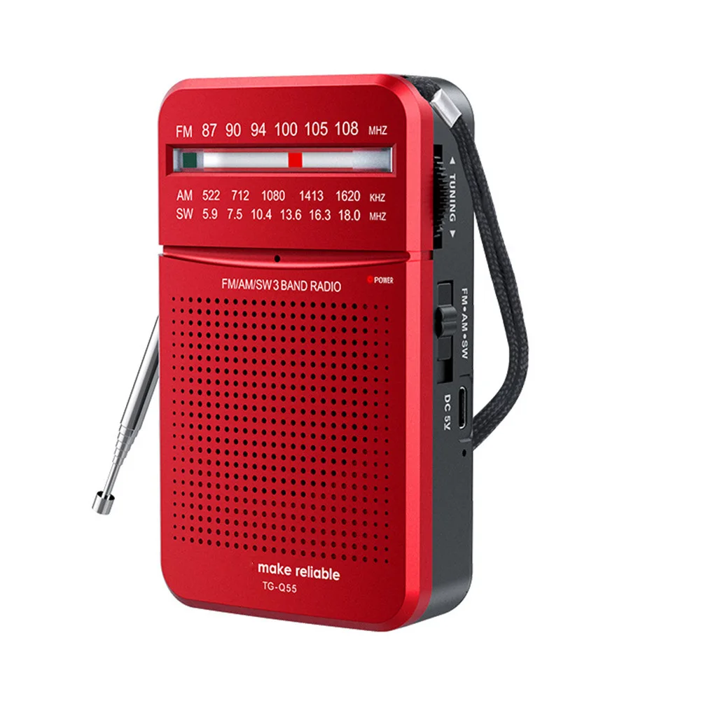 Portable for Radio AM/FM/SW With Loud Speaker Rechargeable 3 Band Pocket Radio for versatile Frequency Range Powerful Sound