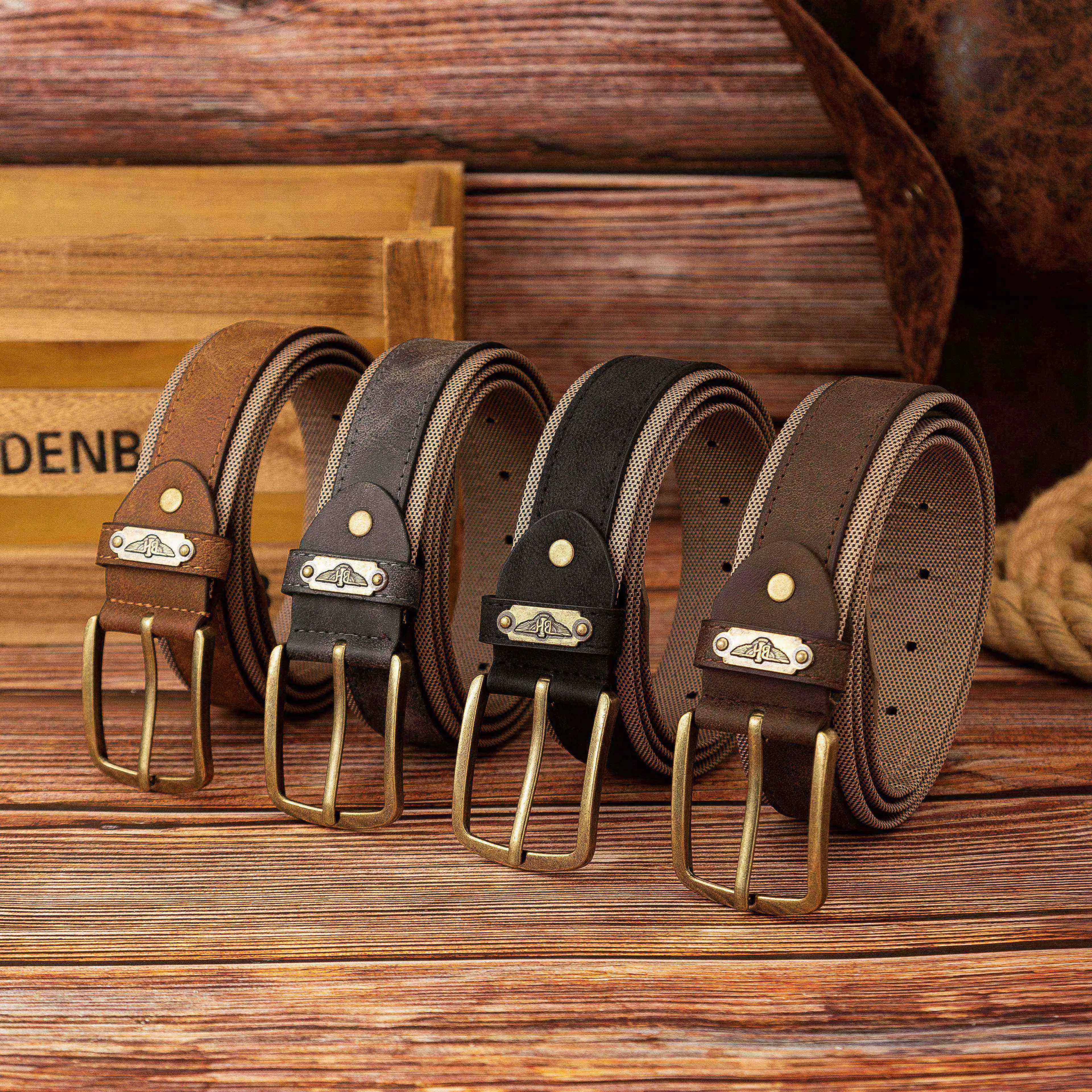 Eagle Iron Brand Double Layer Smooth Business PU Belt Needle Buckle Unisex Simple Design Waist Belt