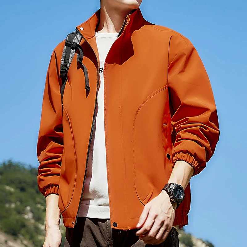 

Мужская куртка в стиле ретро, американский дизайн, весна-осень, свободный крой, повседневная, для активного отдыха, ветрозащитная, водонепроницаемая, на молнии, с длинными рукавами