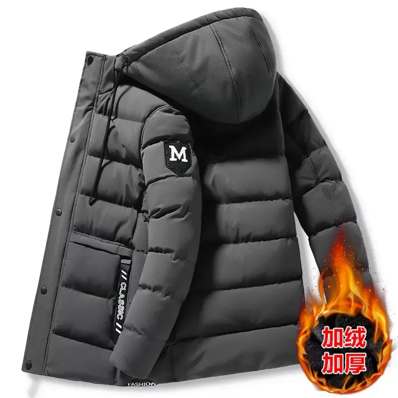 

Winter New Trend Thickened Warm Windproof Hooded Cotton Jacket For Men's Casual Loose Sports Plus Large Size High-Quality Jacket