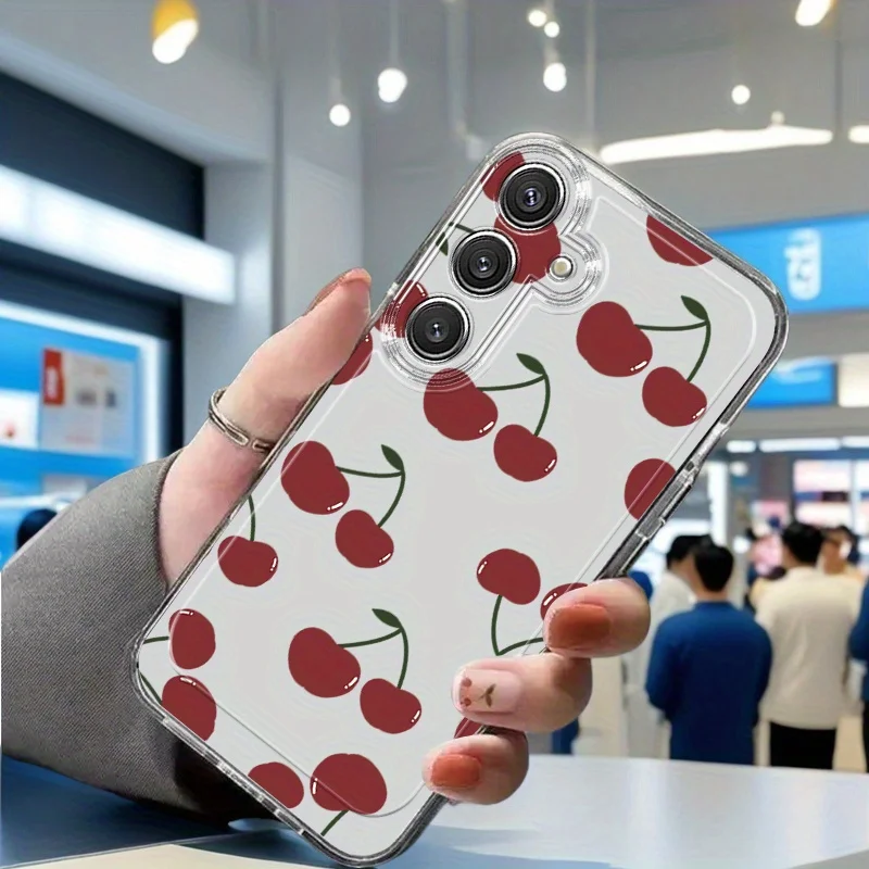 Cherry Painted Case Cases Cover For Samsung A56 A55 5G A 56 A54 A53 A52 A52S A51 A36 A35 A34 A33 A16 A15 A14 A26 A25 A24 A23 A32