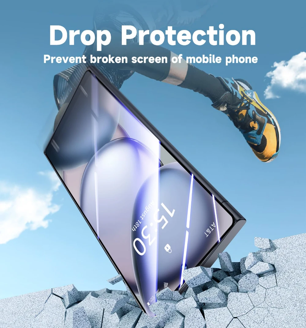 1-2 قطعة طلاء Oleophobic سهل التركيب واقيات الشاشة لهاتف سامسونج جالاكسي S25 S24 Ultra Plus S25 Edge 5G الزجاج المقسى