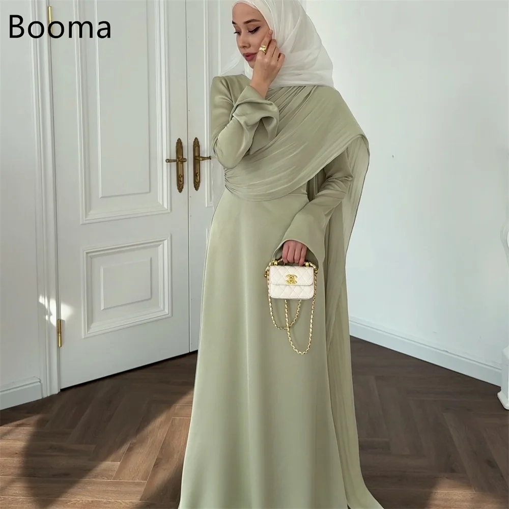 

Booma Elegant O-Neck Shiny Pleat A-Line Dresses Formal Party Gowns for Women Simple Prom Gown Customize 2025