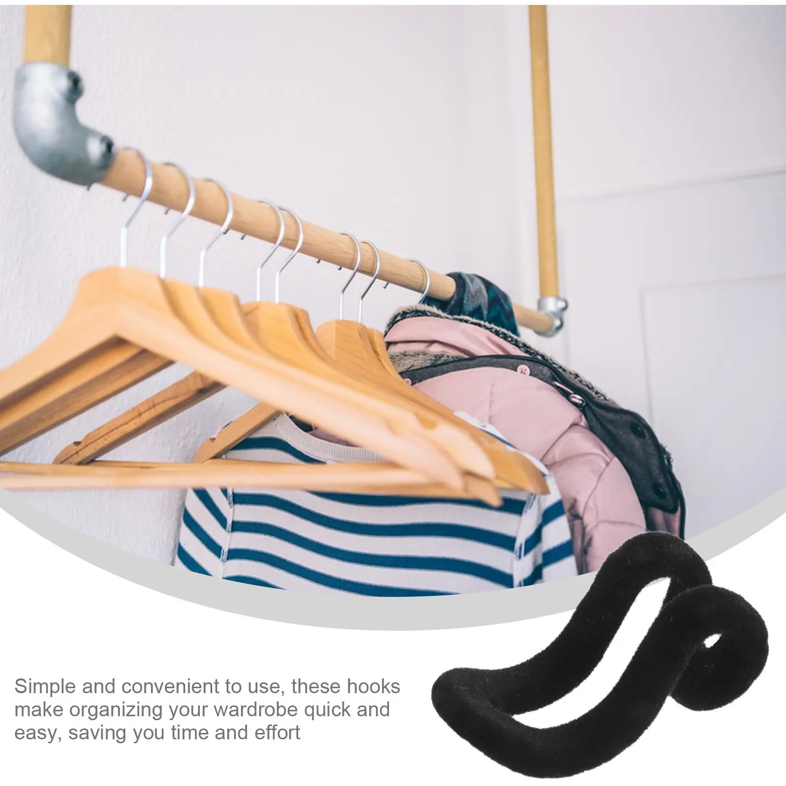 20Pcs Clothes Hanger Hooks Space Saving Winter Coat Storage Anti- Flocked Connector Cascading Extender Closet