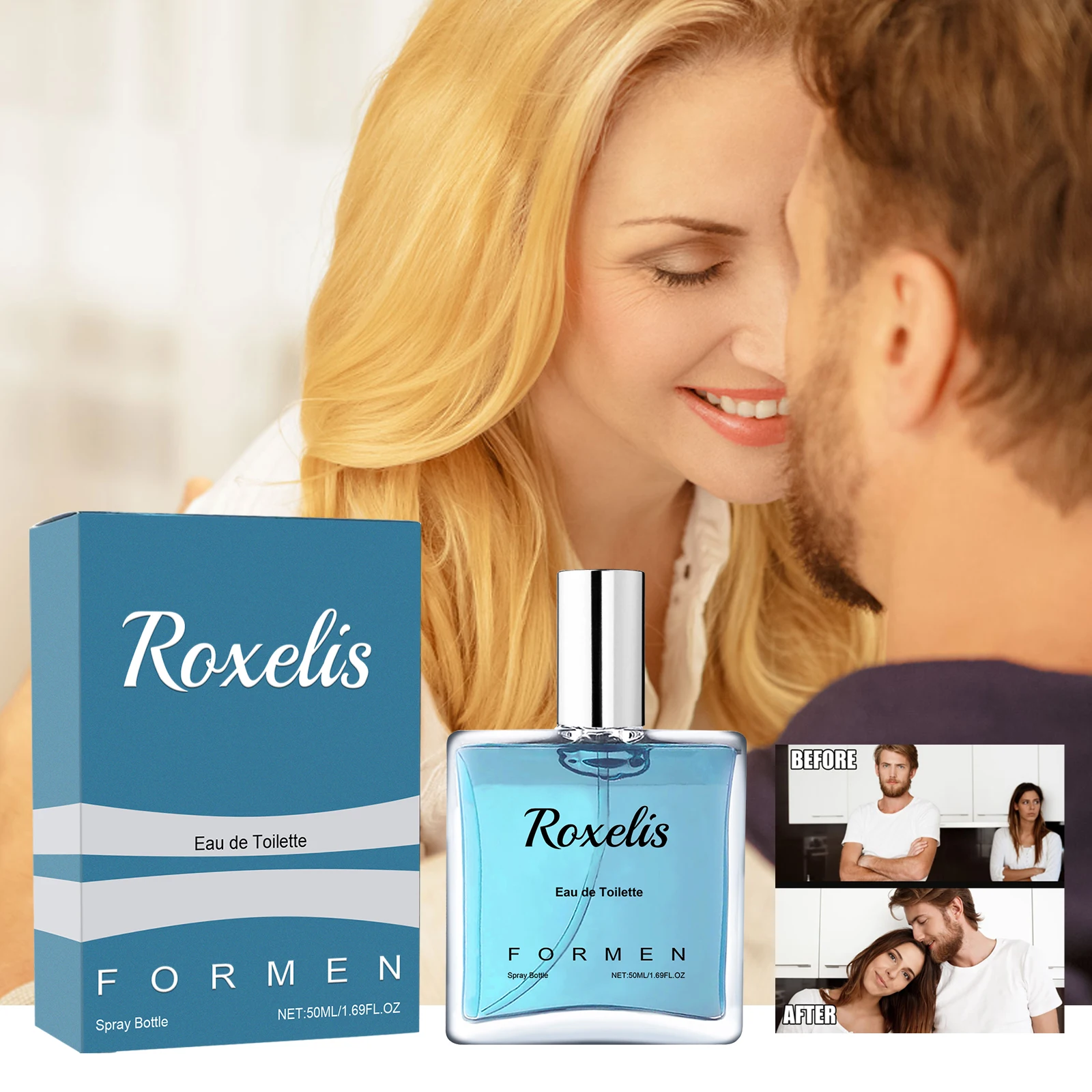 Roxelis Men\'s Eau De Toilette Spray Lasting Fragrance Fresh Natural Elegant Charming Dating Atmosphere Niche Perfume 1.69 OZ