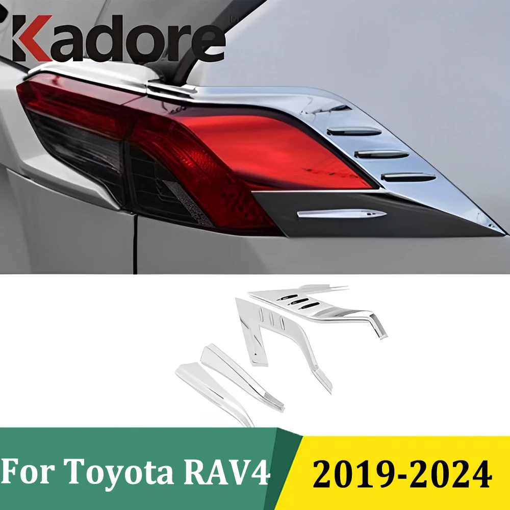 

For Toyota RAV4 RAV 4 2019 2020 2021 2022 2023 2024 Chrome Rear Tail Light Lamp Trim Cover Sticker Exterior Accessories