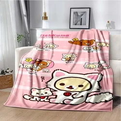 Cartoon Rilakkuma Anime Girls Throws Blanket for Baby Hiking Picnic Bed Super Soft Cute kawaii Flannel Blanket birthday gift